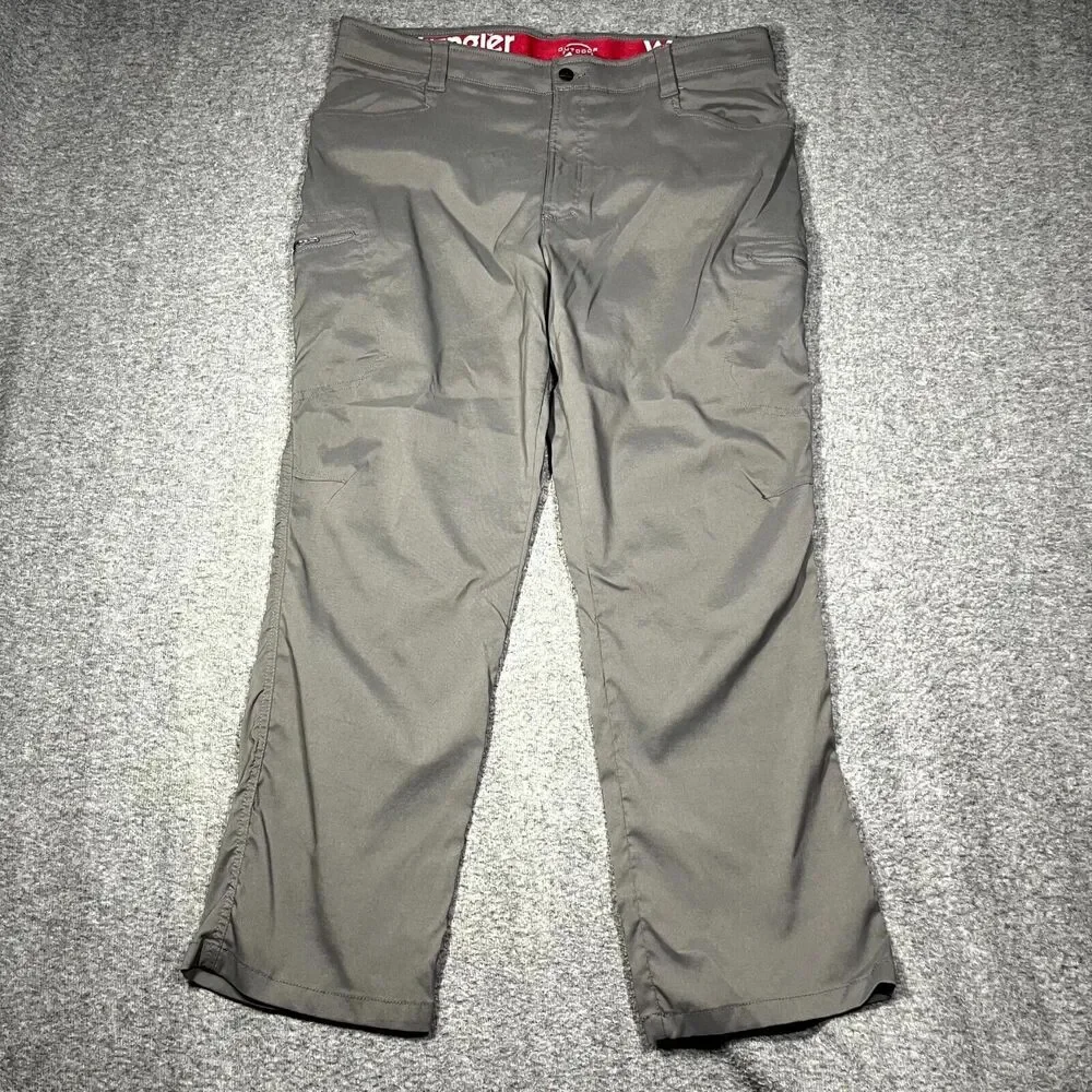 Wrangler Outdoor Hiking Pants Mens 40 x 30 Gray Stretch Fishing Travel Cargo